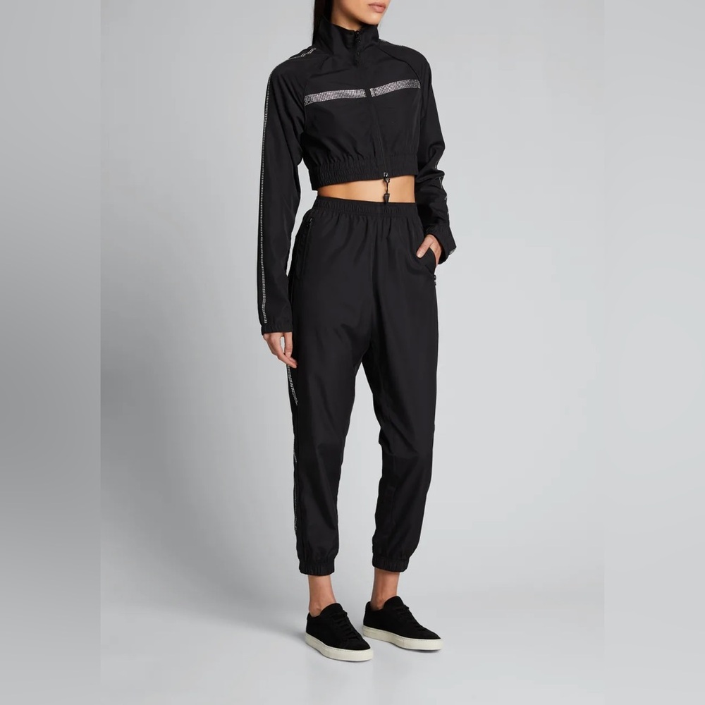 Adam Selman Sport Crystal Embellished Track Suit Size Small